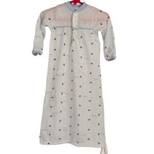 Baby Dior Paris New York Vintage Sailboat Polka Dot Cinch Sleep Dress